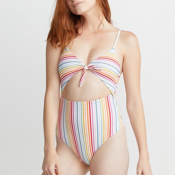 Marine Layer Amalfi Tie Front One-Piece Swimsuit